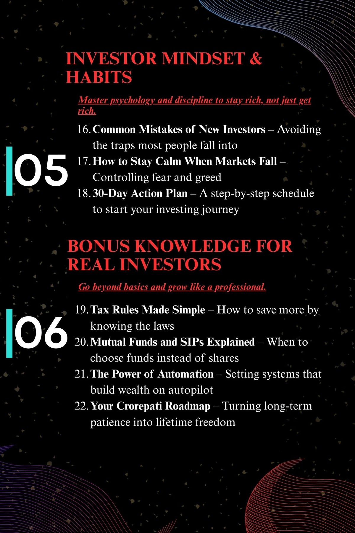 Investor Blueprint chapters on stock market psychology common mistakes and 30-day action plan