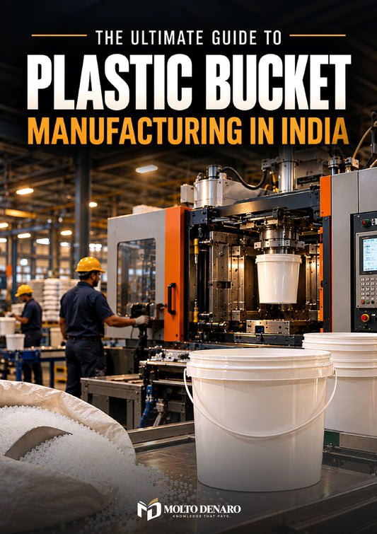 The Ultimate Guide to Plastic Bucket Manufacturing in India original cover by MOLTO DENARO